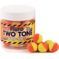BOUILLETTE FLOTTANTE DYNAMITE BAITS FLURO TWO TONE POP-UPS TUTTI FRUTTI & PINEAPPLE