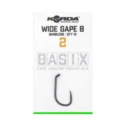 HAMEÇON CARPE KORDA BASIX WIDE GAPE BARBLESS - PAR 10